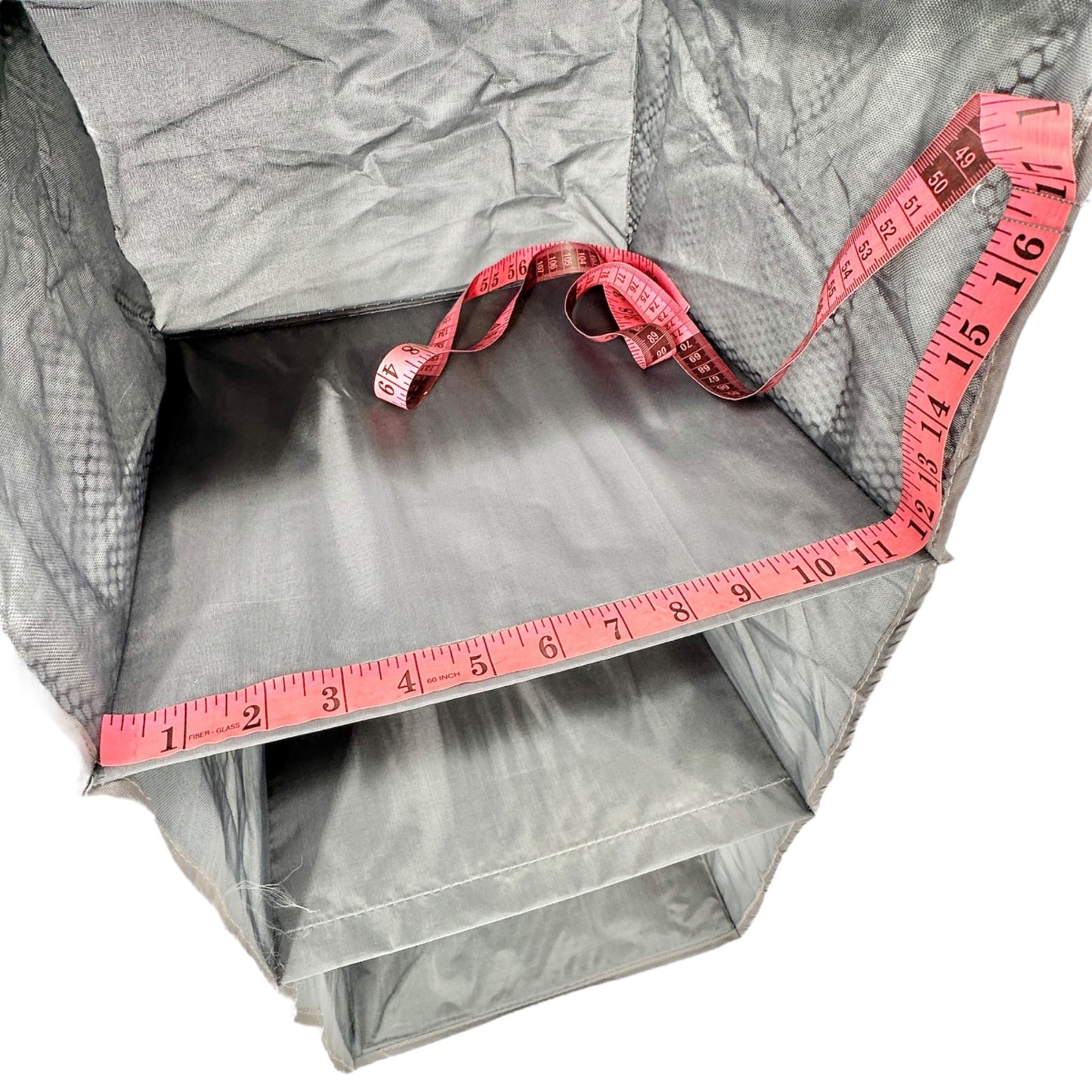 Hanging Closet Organizer Side Mesh Pockets Storage Gray Foldable & Collapsible