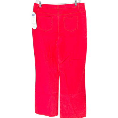 DG2 By Diane Gilman Pants Womens 16T Red High-Waisted Straight-Leg Ramie Blend