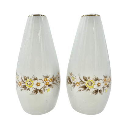 Vintage Ceramic Floral Salt and Pepper Shakers Yellow Florals 4 inches Tall