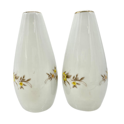 Vintage Ceramic Floral Salt and Pepper Shakers Yellow Florals 4 inches Tall