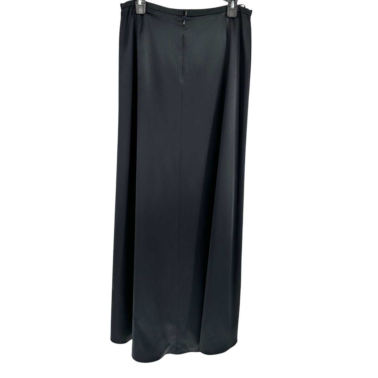Kay Unger New York Floor Length Maxi Skirt Womens 12 Black Lined Silk Formalwear