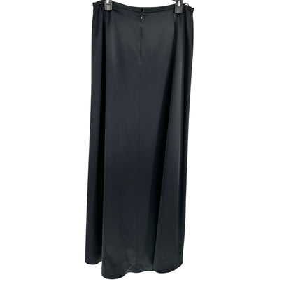 Kay Unger New York Floor Length Maxi Skirt Womens 12 Black Lined Silk Formalwear