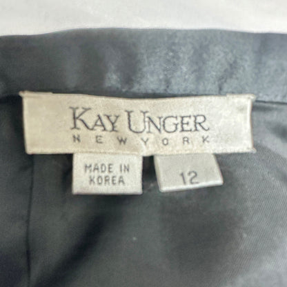 Kay Unger New York Floor Length Maxi Skirt Womens 12 Black Lined Silk Formalwear