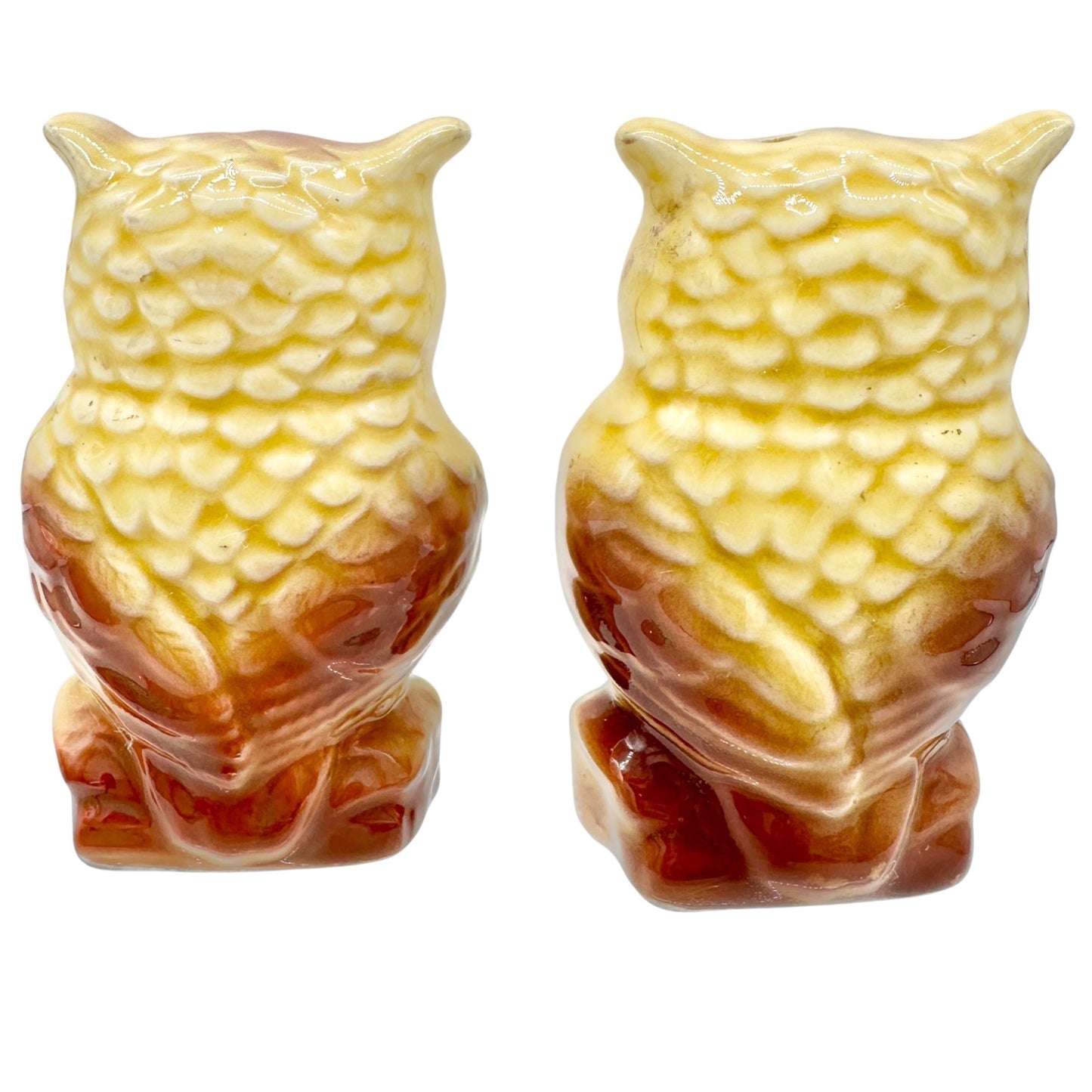 Vintage Scotty Wheeling Jamboree Owl Salt and Pepper Shakers Googly Eyes Move