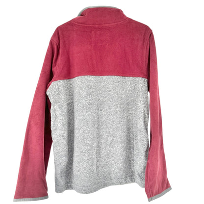Oshkosh Bgosh Pullover Boys 10/10A Half-Zip Fleece Sweatshirt Burgundy Gray LS