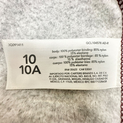 Oshkosh Bgosh Pullover Boys 10/10A Half-Zip Fleece Sweatshirt Burgundy Gray LS