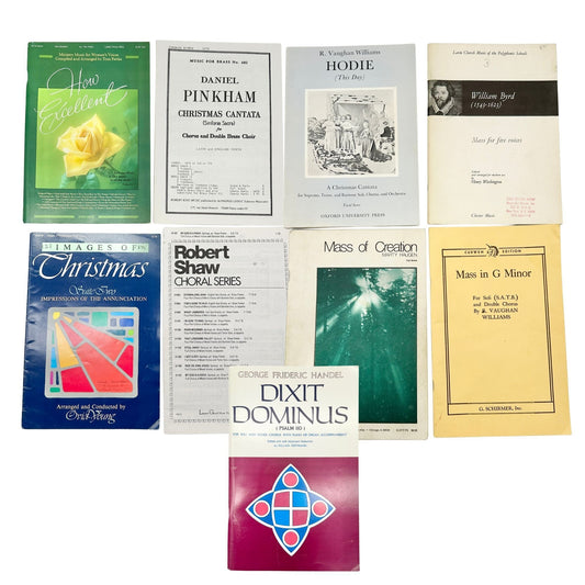 Set Of 9 Choral Music Religious Sheet Music Books Christmas Cantatas Mass Hymns