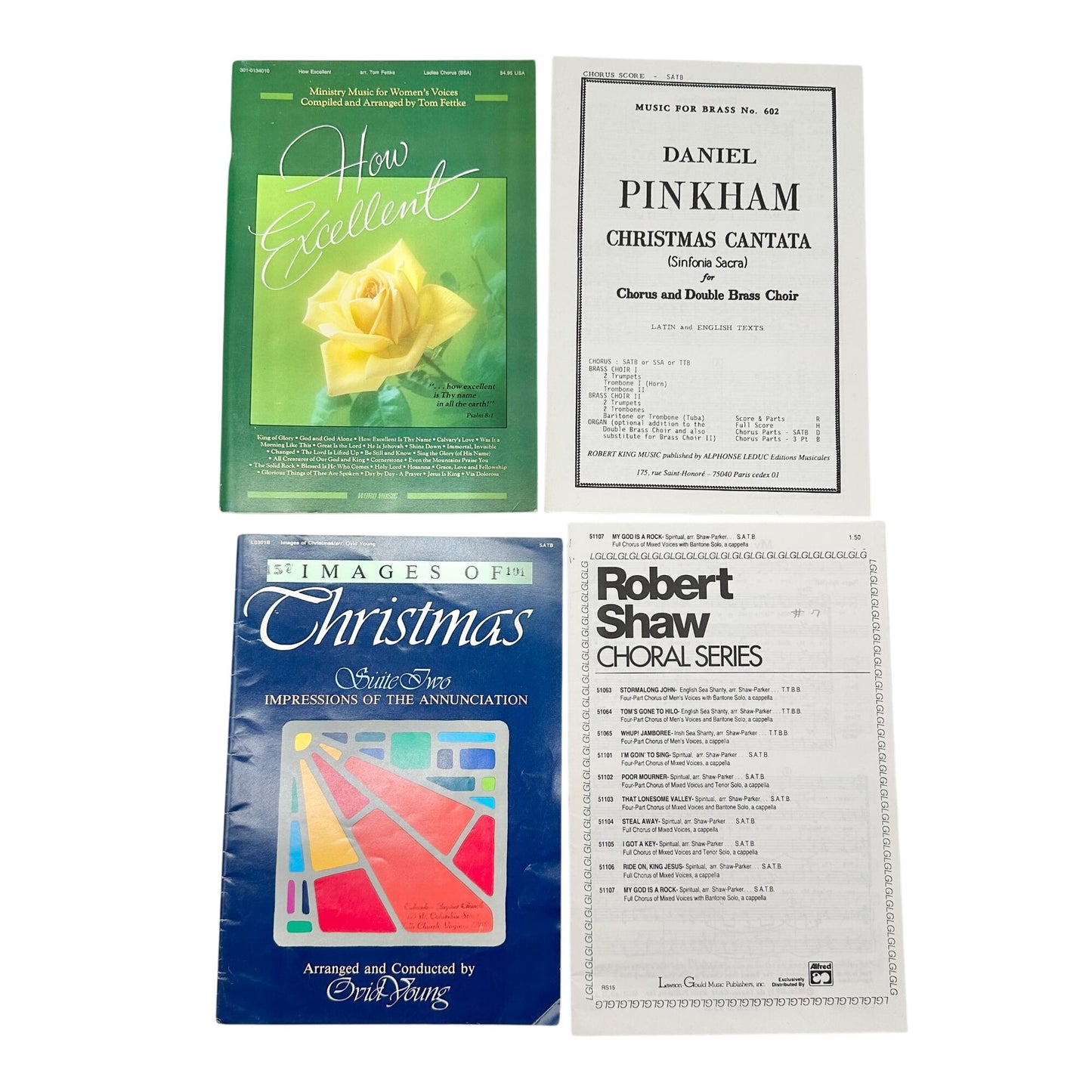 Set Of 9 Choral Music Religious Sheet Music Books Christmas Cantatas Mass Hymns