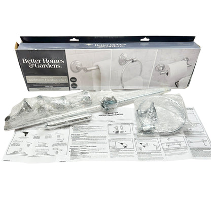 Better Homes & Gardens Cameron 3-Piece Bathroom Hardware Set Chrome Finish NEW