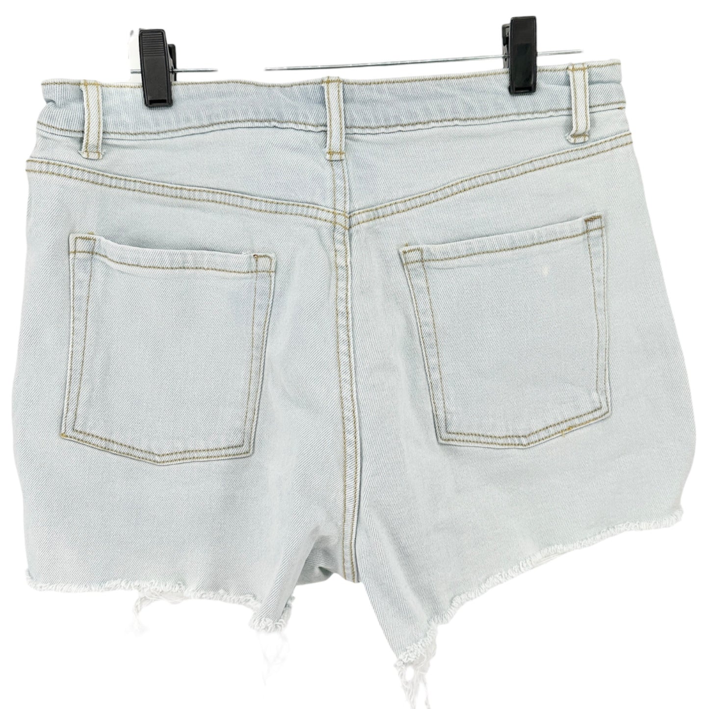 Crochet Patchwork Light Wash Denim High-Rise Shorts 13/31W By SO Goods For Life