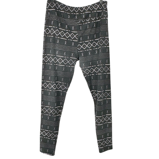 LuLaRoe Leggings Womens Tall and Curvy Black White Geometric Print Stretchy Soft