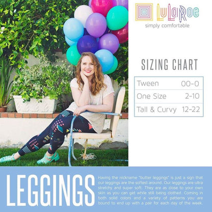 LuLaRoe Leggings Womens Tall and Curvy Black White Geometric Print Stretchy Soft