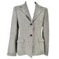 Piazza Sempione Blazer Size 10 Italian Wool Blend Gray Herringbone Tailored Fit