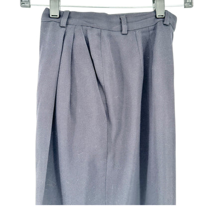 Burberrys Dress Pants Womens Size 4 Navy Blue Wool Pleated Made In USA Classic