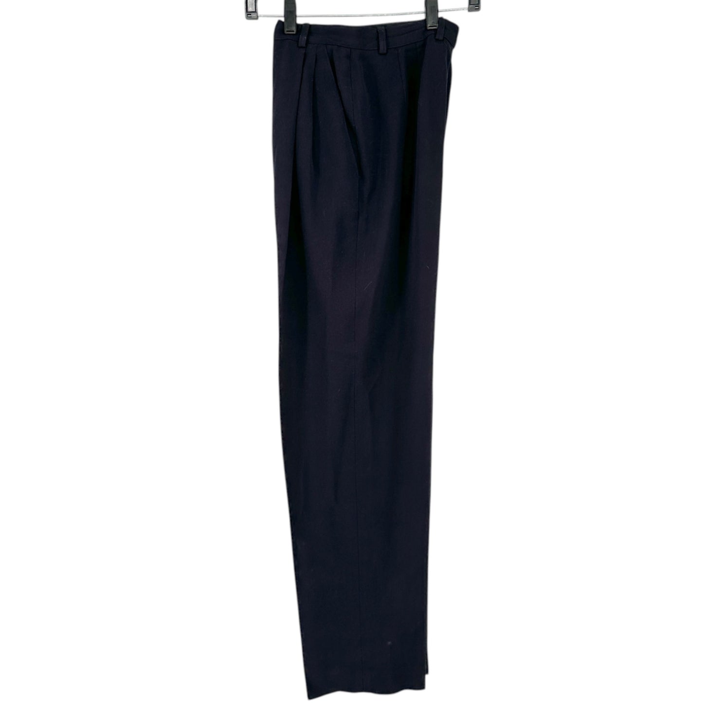 Burberrys Dress Pants Womens Size 4 Navy Blue Wool Pleated Made In USA Classic