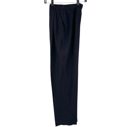 Burberrys Dress Pants Womens Size 4 Navy Blue Wool Pleated Made In USA Classic