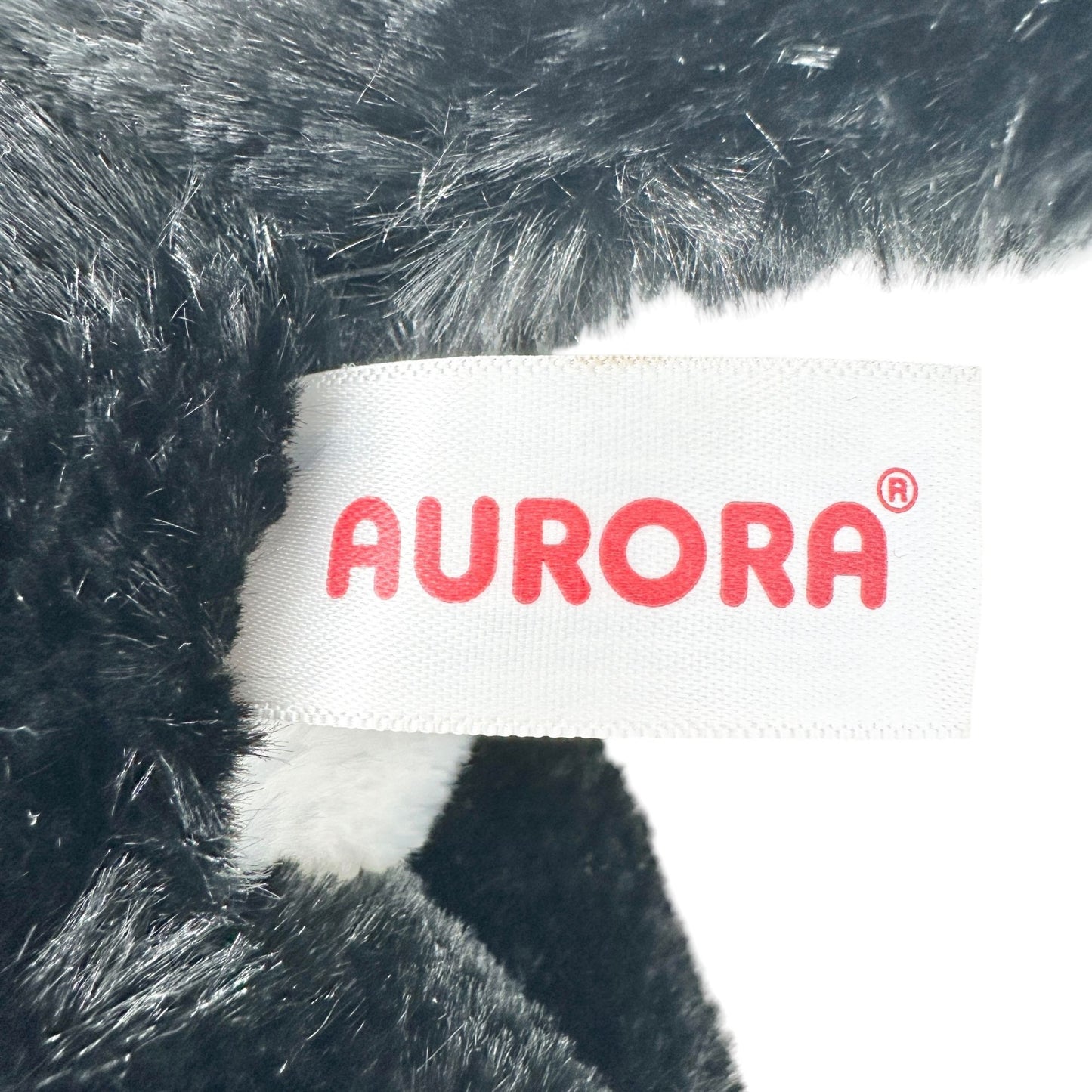 Aurora Black and White Cat Plush Stuffed Animal Toy Poly Fibers Plastic Pellets