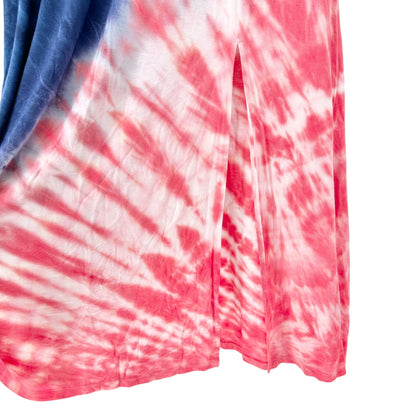 Lane Bryant Tie Dye Maxi Skirt Womens 18/20 Blue Red White Elastic Waist
