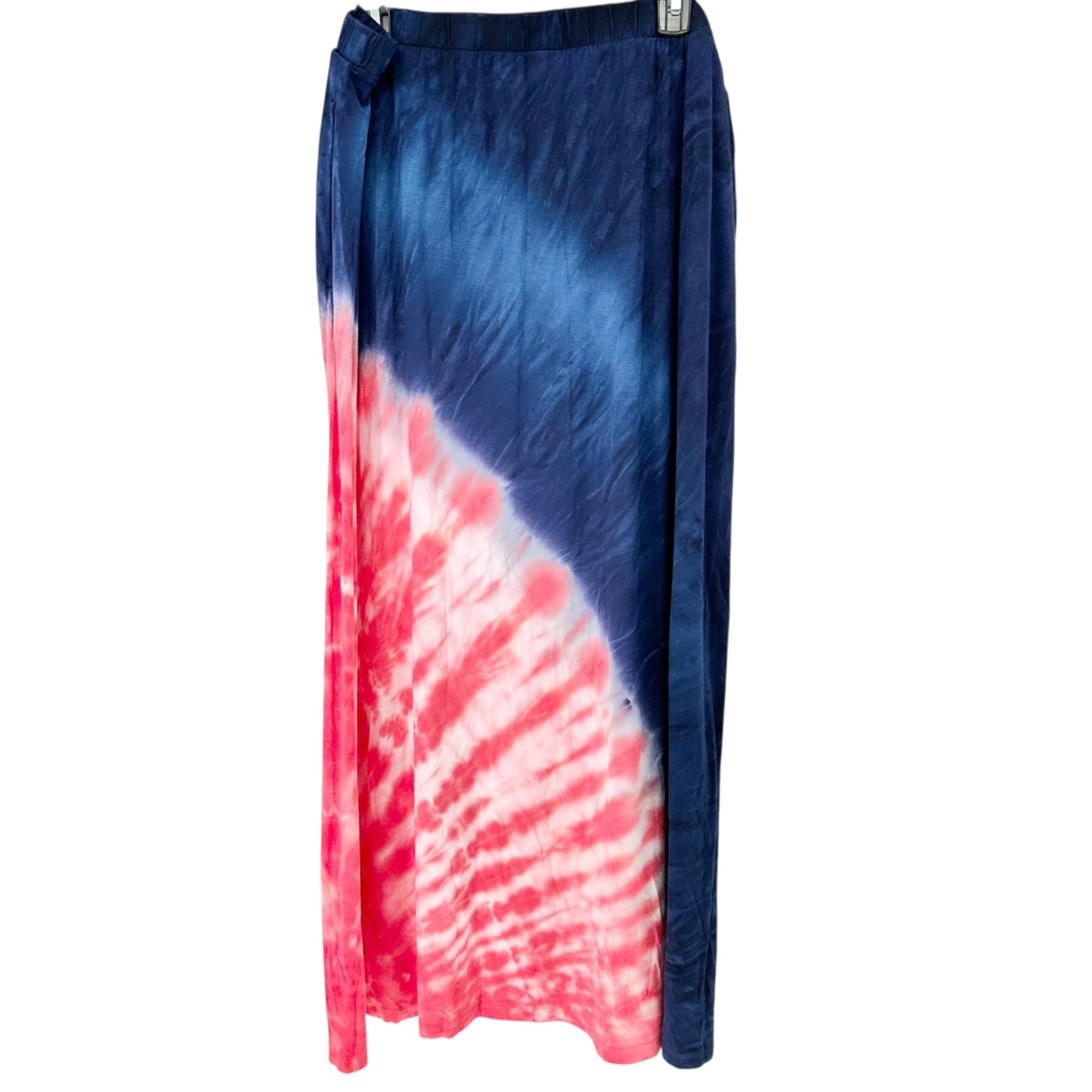 Lane Bryant Tie Dye Maxi Skirt Womens 18/20 Blue Red White Elastic Waist