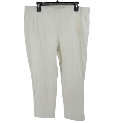 Chicos Size 2.5 Ankle Pants Womens L 14 White Rayon Blend Stretch Comfort Fit