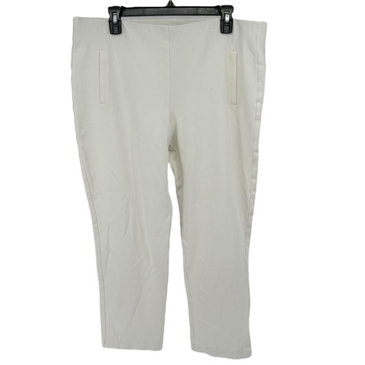 Chicos Size 2.5 Ankle Pants Womens L 14 White Rayon Blend Stretch Comfort Fit