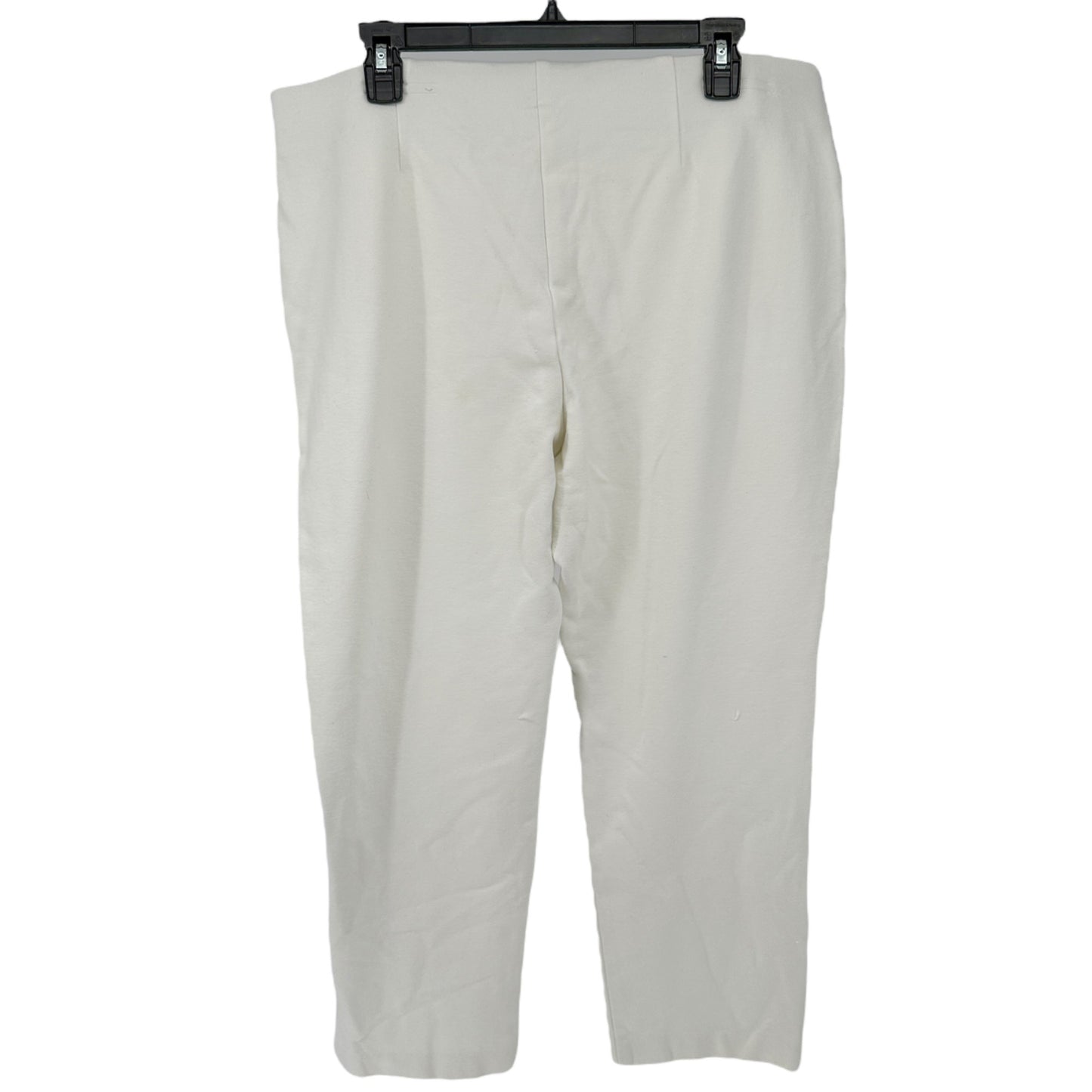Chicos Size 2.5 Ankle Pants Womens L 14 White Rayon Blend Stretch Comfort Fit