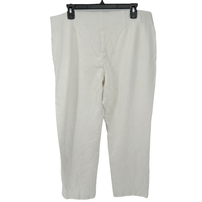 Chicos Size 2.5 Ankle Pants Womens L 14 White Rayon Blend Stretch Comfort Fit