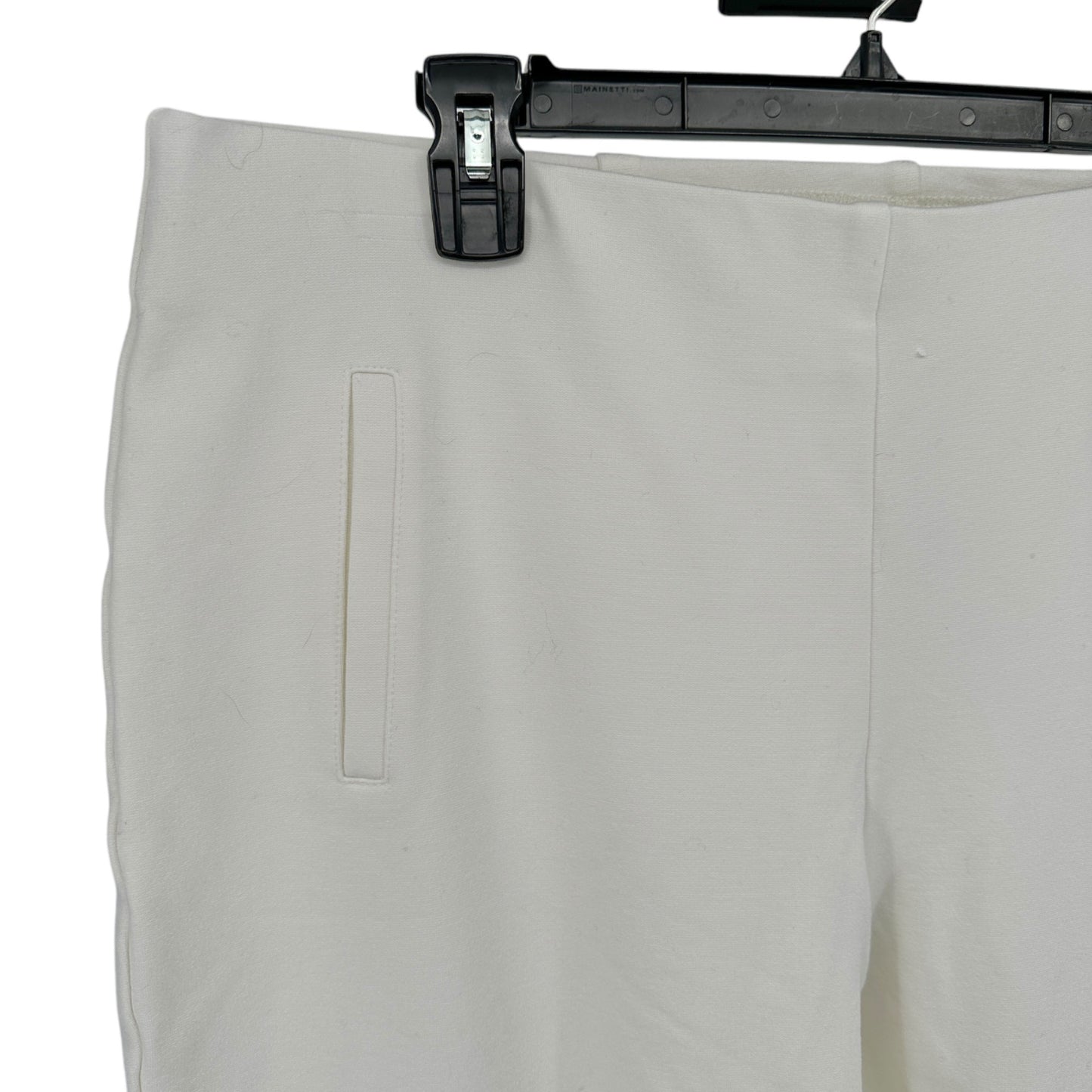 Chicos Size 2.5 Ankle Pants Womens L 14 White Rayon Blend Stretch Comfort Fit