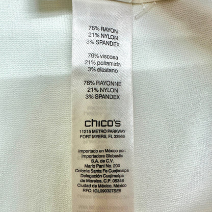 Chicos Size 2.5 Ankle Pants Womens L 14 White Rayon Blend Stretch Comfort Fit