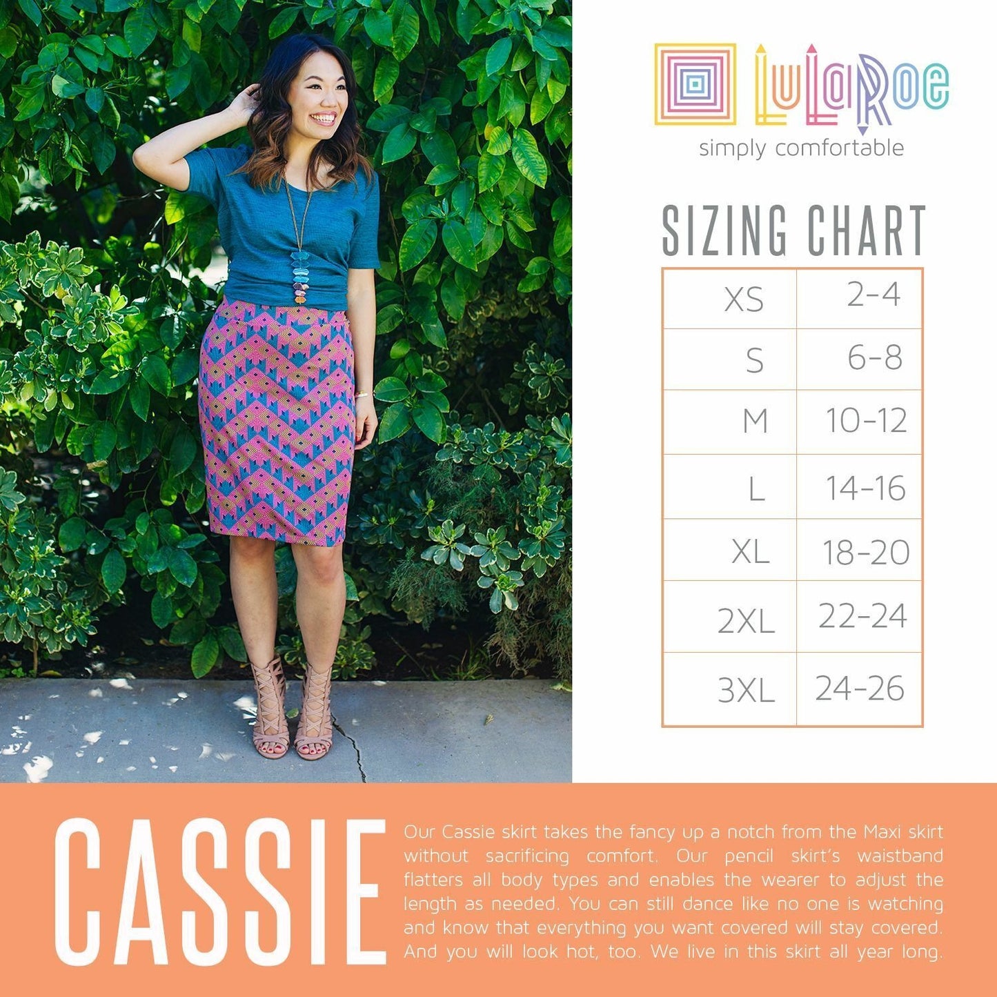 LuLaRoe Cassie Bundle of 2 Womens Large Skirts Pencil Multicolor Stretch Comfort