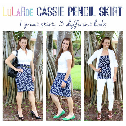 LuLaRoe Cassie Bundle of 2 Womens Large Skirts Pencil Multicolor Stretch Comfort