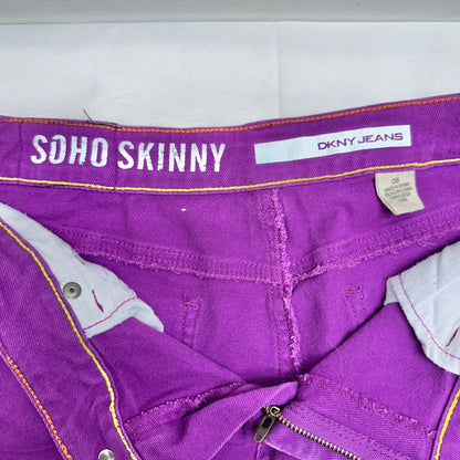 DKNY Jeans Soho Skinny Denim Pants Womens 8 Purple Mid-Rise Stretchy Comfortable