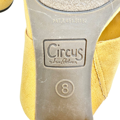Circus By Sam Edelman Yellow Suede Open-Toe Block Heel Sandals Size 8 Womens