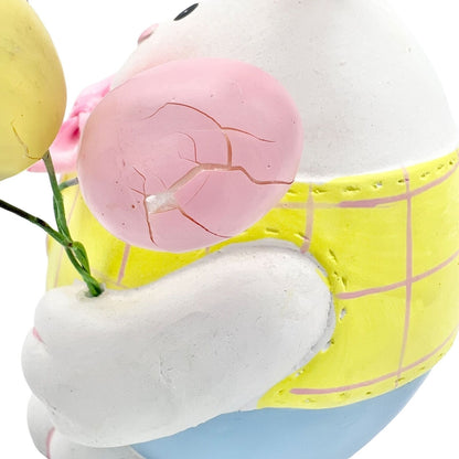 Easter Bunnies Pair of 2 Resin Adorable Couple in Pastel Colors