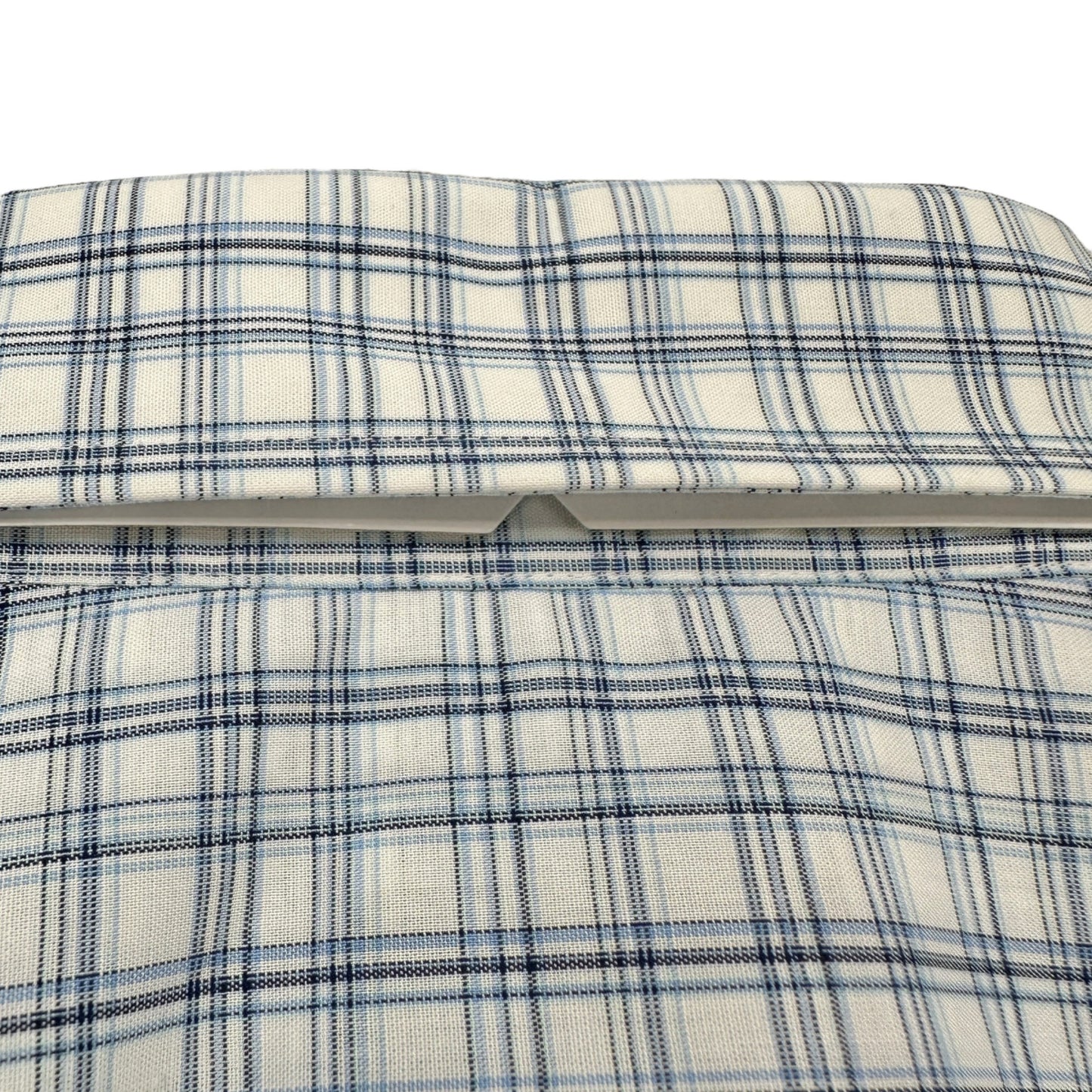 Jos A Bank Traveler Tailored Shirt L Blue Plaid Cotton Blend LS TravelTech