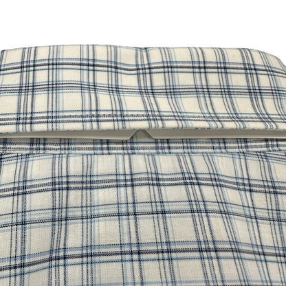 Jos A Bank Traveler Tailored Shirt L Blue Plaid Cotton Blend LS TravelTech
