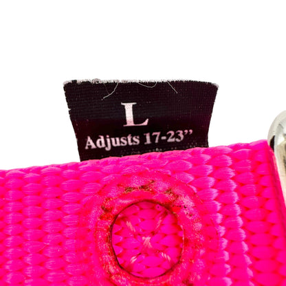 Leather Bros Dog Collar Adjustable 17-23in Large Fluorescent Pink Quick-Release