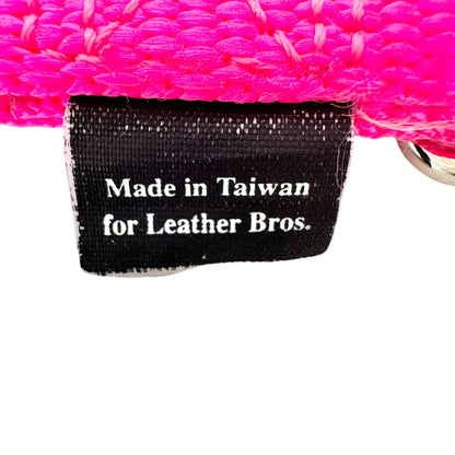 Leather Bros Dog Collar Adjustable 17-23in Large Fluorescent Pink Quick-Release