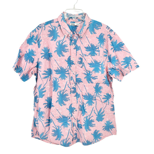 Sonoma Goods For Life Shirt Mens XL Pink and Blue Palm Tree Print SS Button-Up