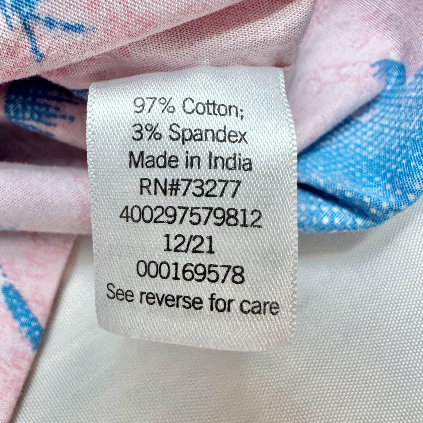 Sonoma Goods For Life Shirt Mens XL Pink and Blue Palm Tree Print SS Button-Up