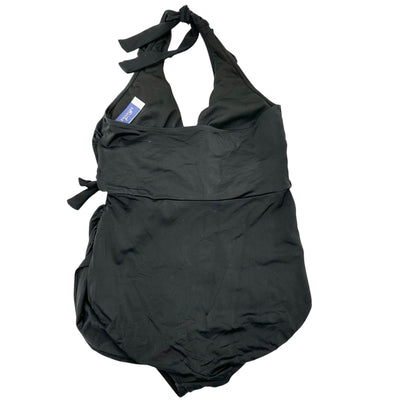 Swimsuits For All Womens Size 18 One-Piece Swimsuit Black Halter Swimwear NWOT