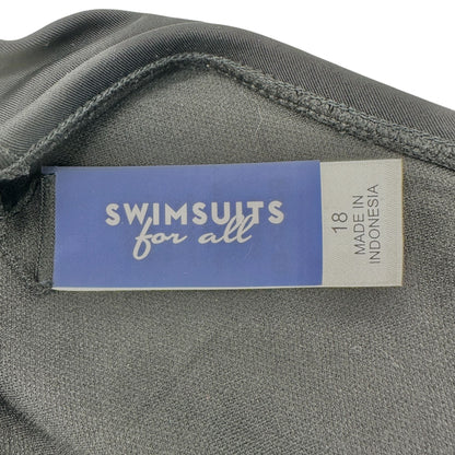 Swimsuits For All Womens Size 18 One-Piece Swimsuit Black Halter Swimwear NWOT