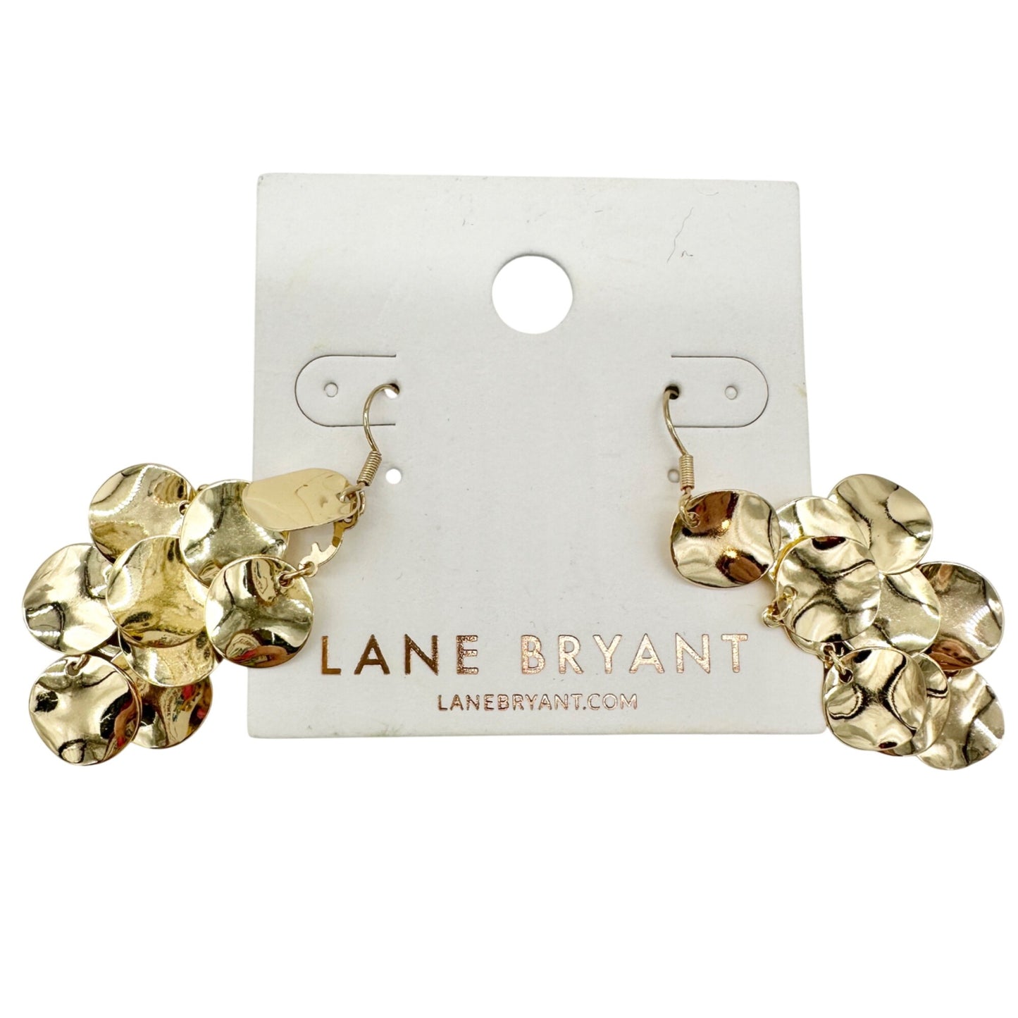 Lane Bryant Gold Tone Disc Cluster Dangle Earrings With Hook Closure Fun Flirty