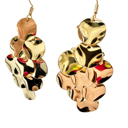 Lane Bryant Gold Tone Disc Cluster Dangle Earrings With Hook Closure Fun Flirty