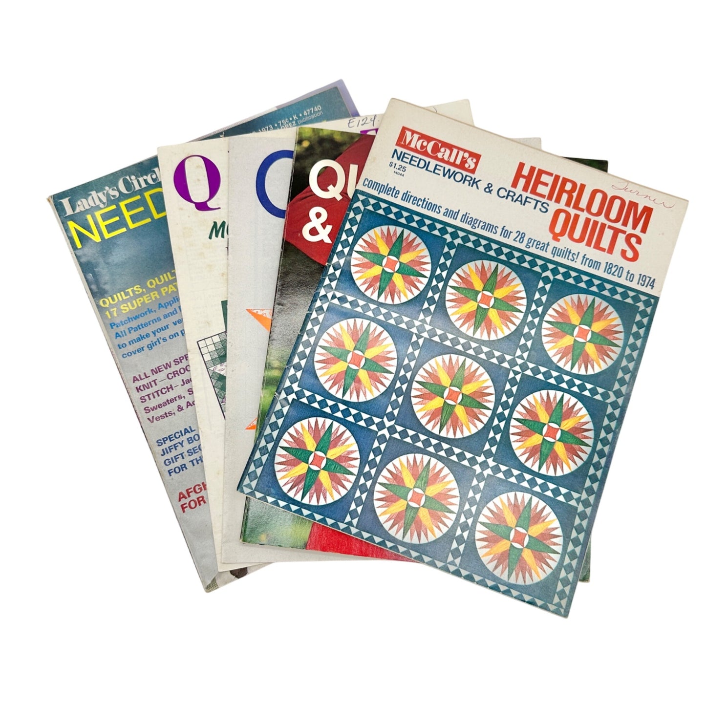 Vtg Lot of 4 Quilt Pattern Sewing 1970s Magazines McCalls Ladys Circle and More