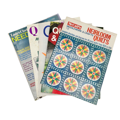 Vtg Lot of 4 Quilt Pattern Sewing 1970s Magazines McCalls Ladys Circle and More