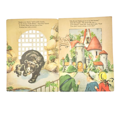 Jack And Jill Visit The Zoo 1942 Peek-A-Boo Book By Whitman Publishing Co.