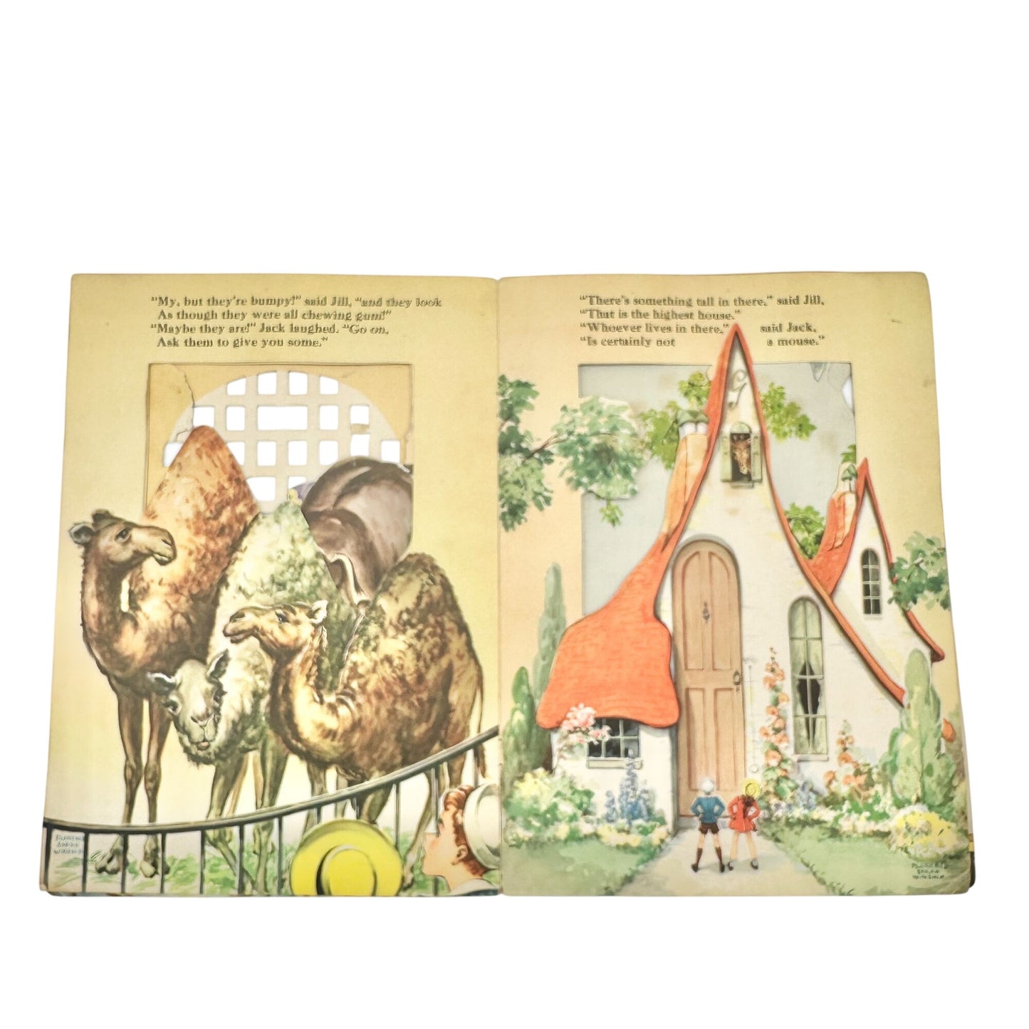 Jack And Jill Visit The Zoo 1942 Peek-A-Boo Book By Whitman Publishing Co.