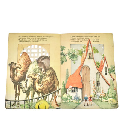 Jack And Jill Visit The Zoo 1942 Peek-A-Boo Book By Whitman Publishing Co.