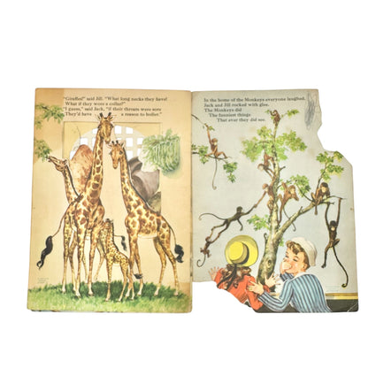 Jack And Jill Visit The Zoo 1942 Peek-A-Boo Book By Whitman Publishing Co.